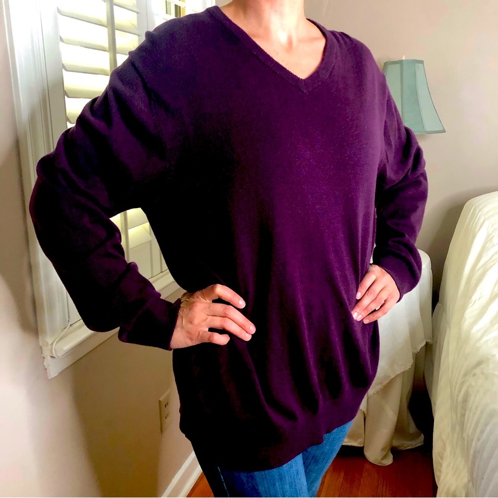 4 LEFT S-XL Oversized Sexy Purple Plum Knit Acrylic Sweater - Picture 1 of 3
